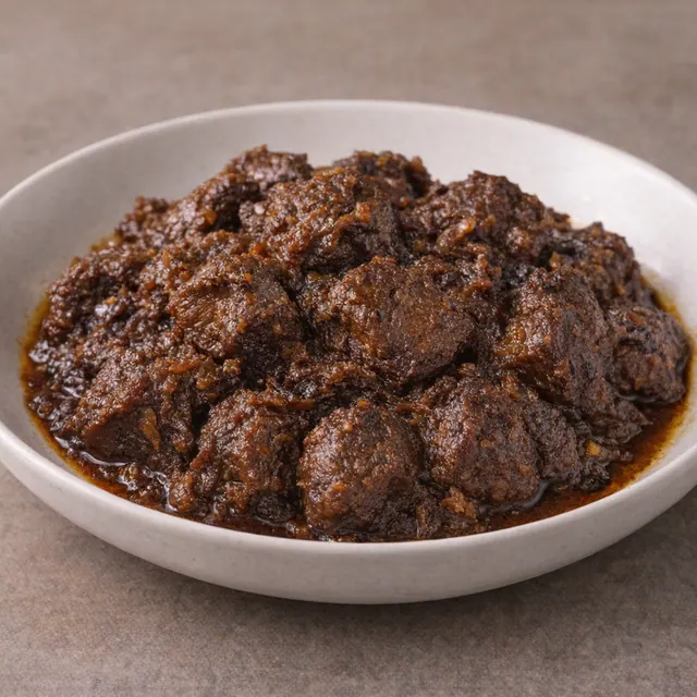 Beef bhuna showing slow cooked Bangladeshi flavour